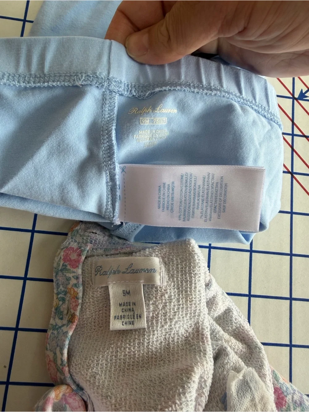 Ralph Lauren Pastel Floral Top with Light Blue Leggings